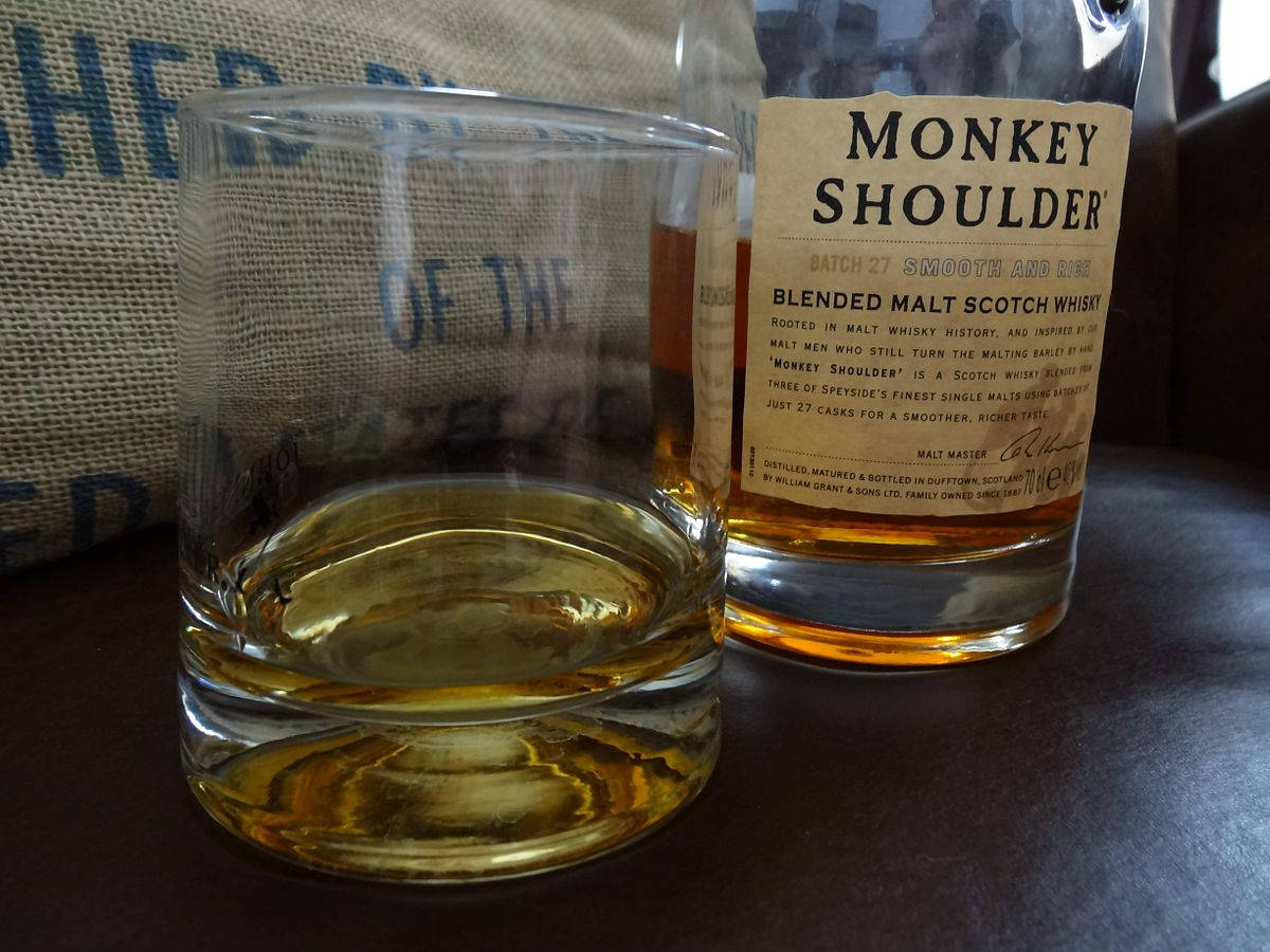 Monkey Shoulder Blended Malt Scotch Whisky In A Glass