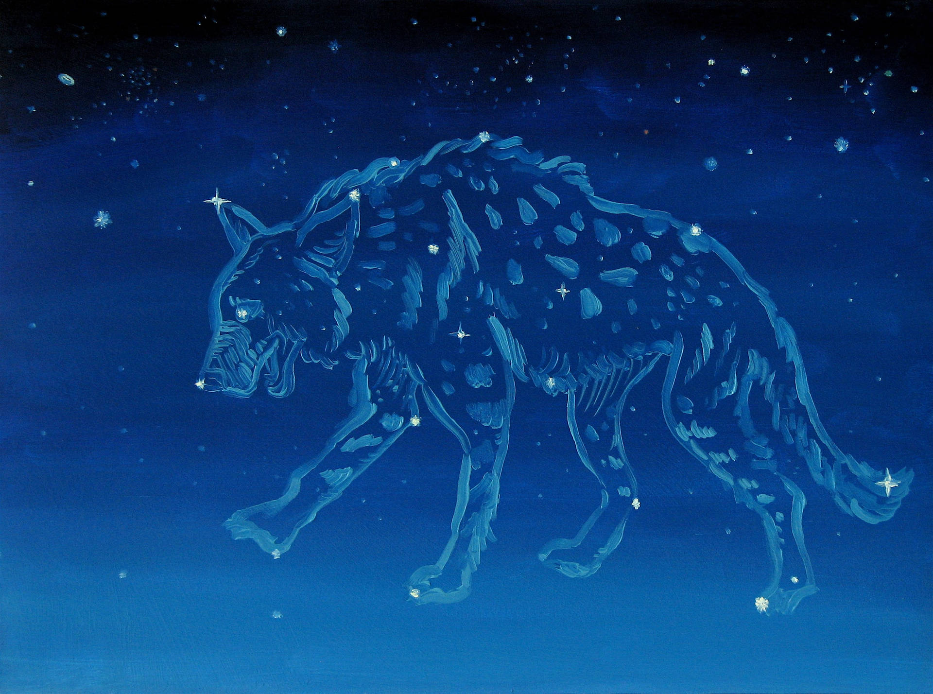 Monochromatic Blue Wolf