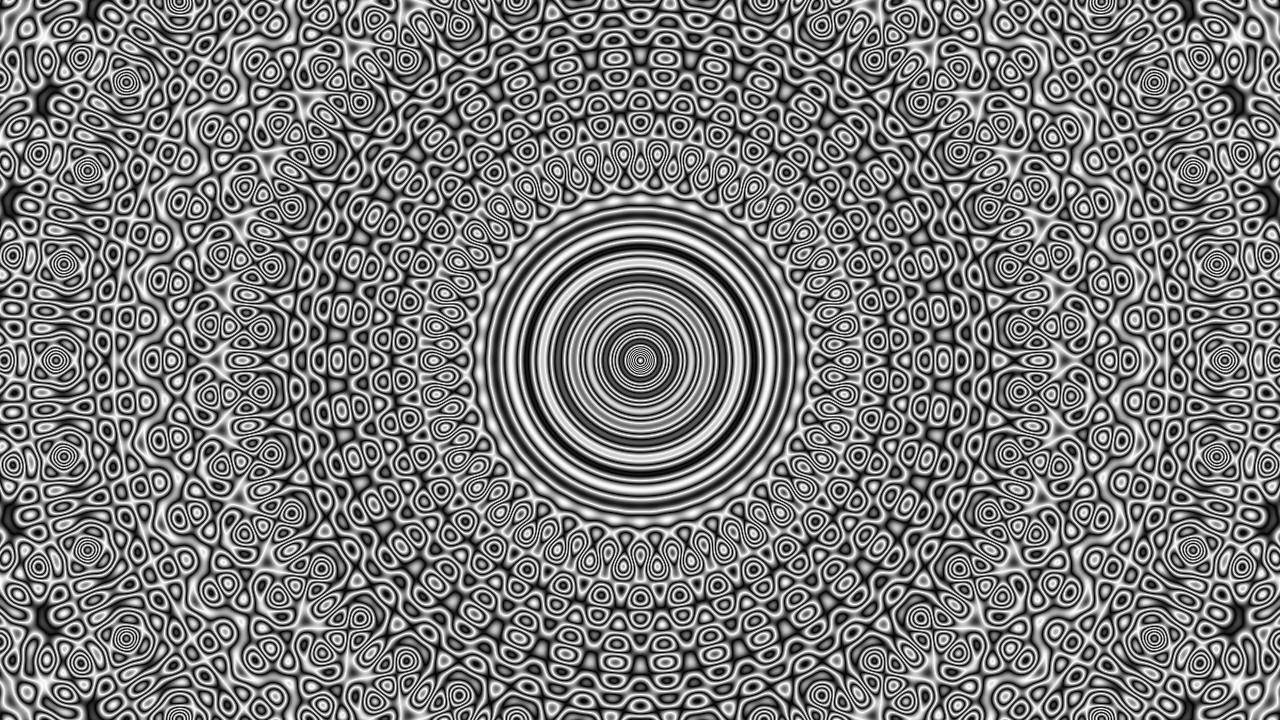 Monochromatic Math Fractal Geometry Background