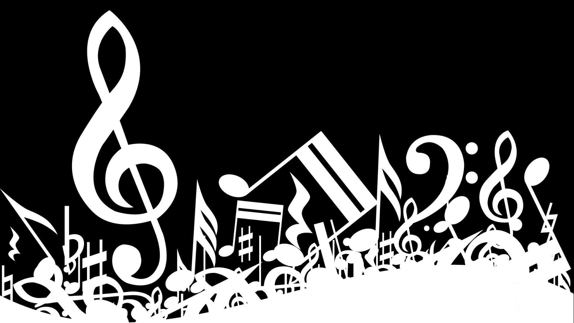 Monochromatic Music Notes Background