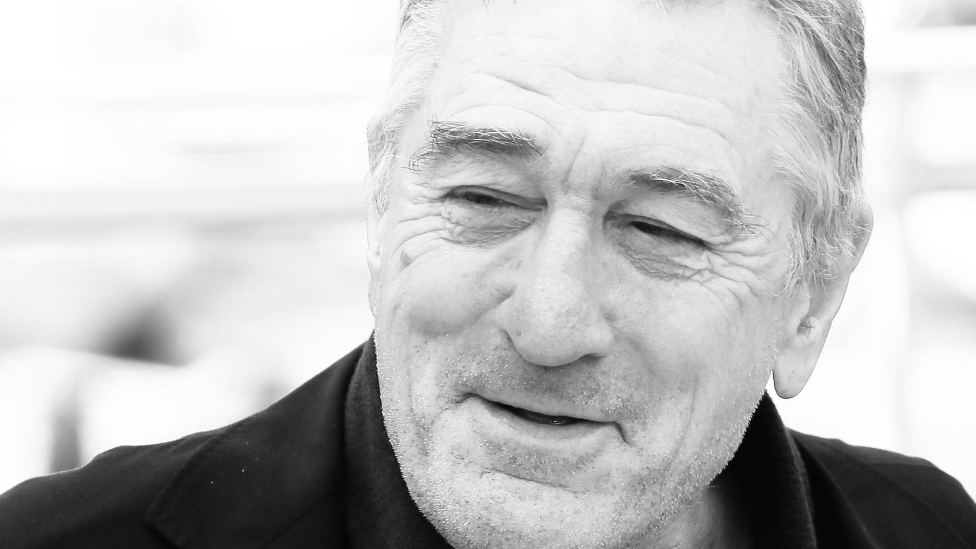 Monochromatic Robert De Niro Face Background