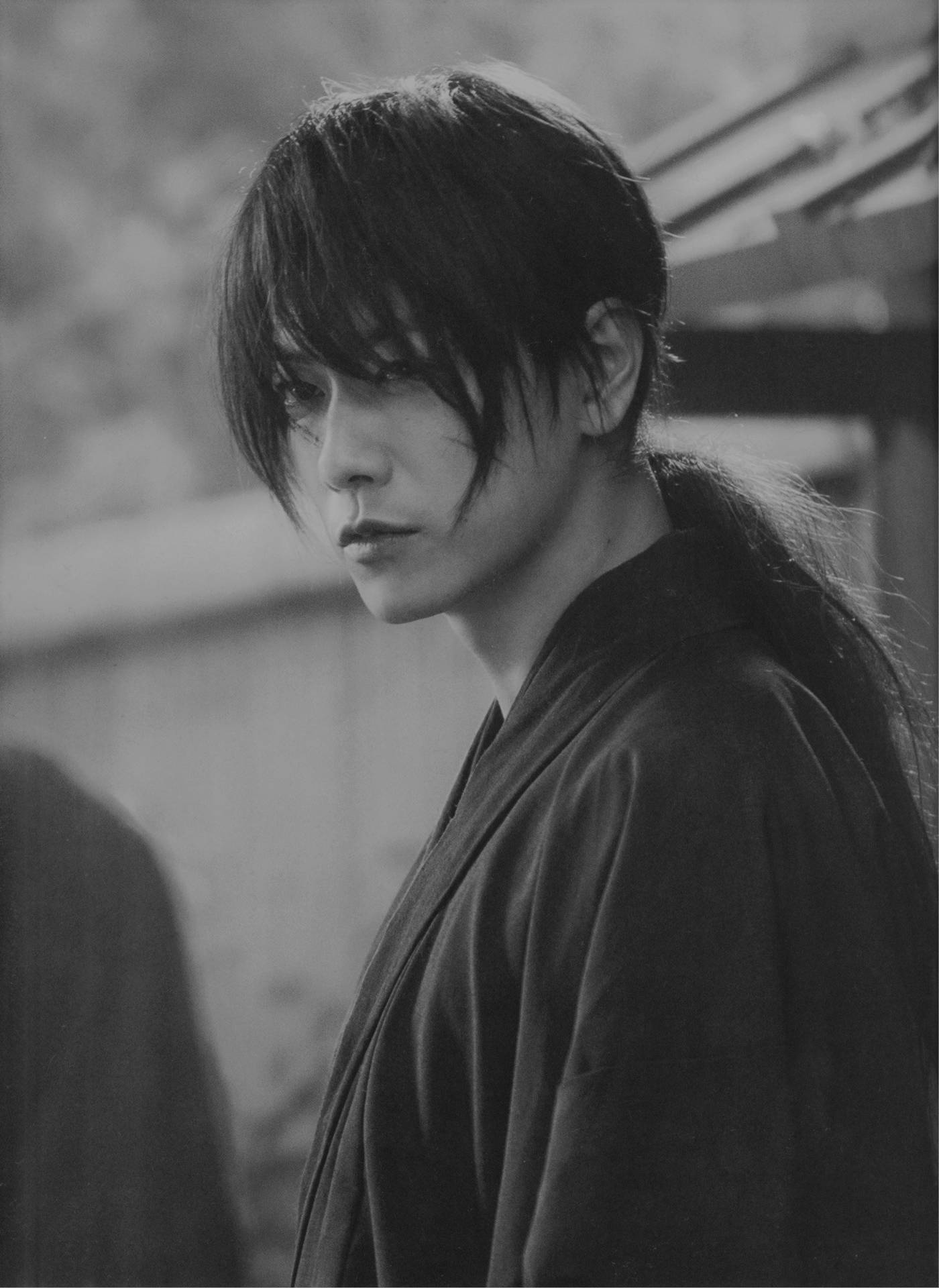 Monochromatic Rurouni Kenshin Portrait Background