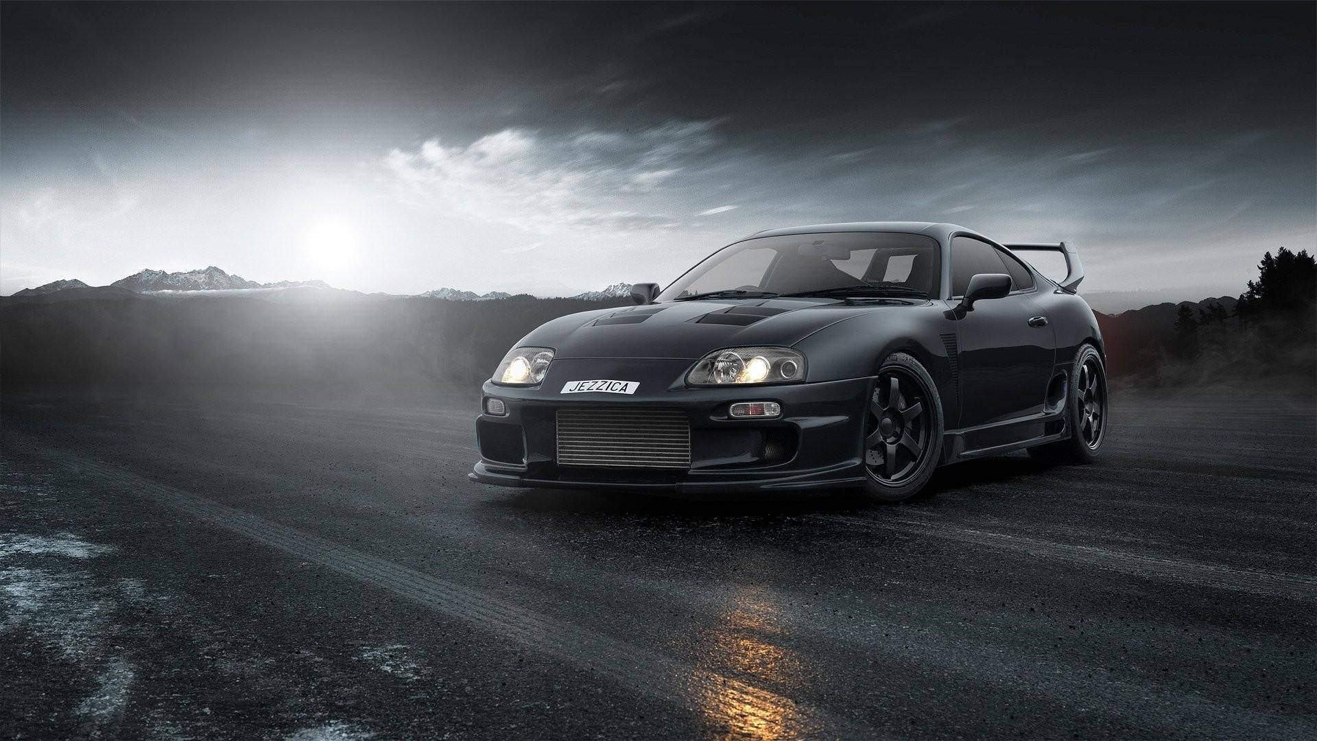 Monochrome 1994 Toyota Supra Mk4 Background