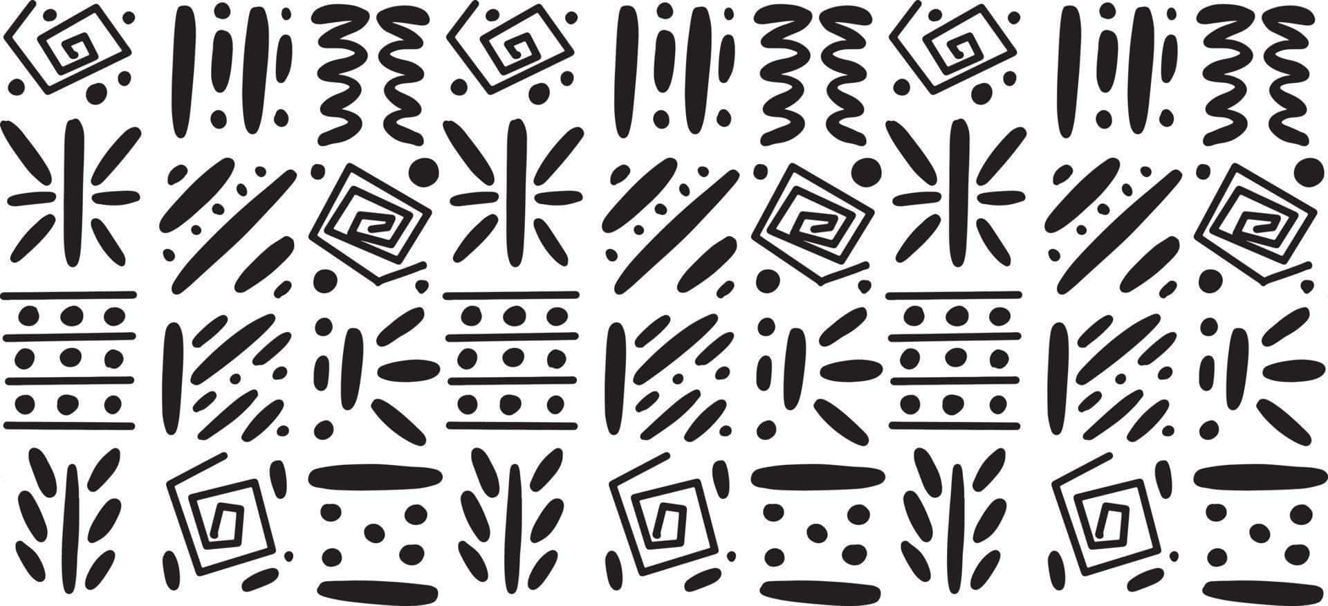 Monochrome African Pattern Background