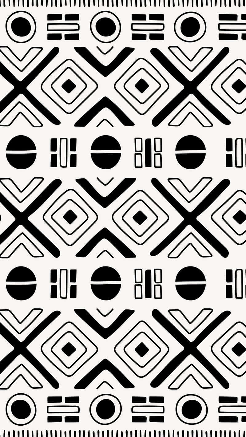 Monochrome African Print Pattern Background