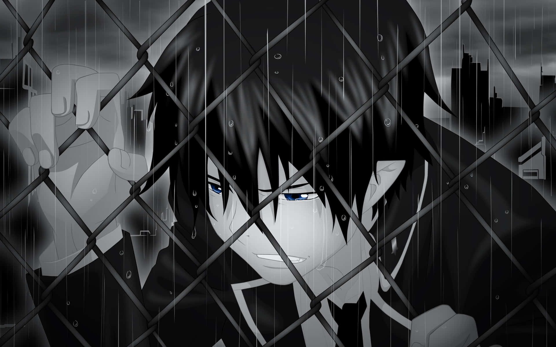 Monochrome Anime Despair Background