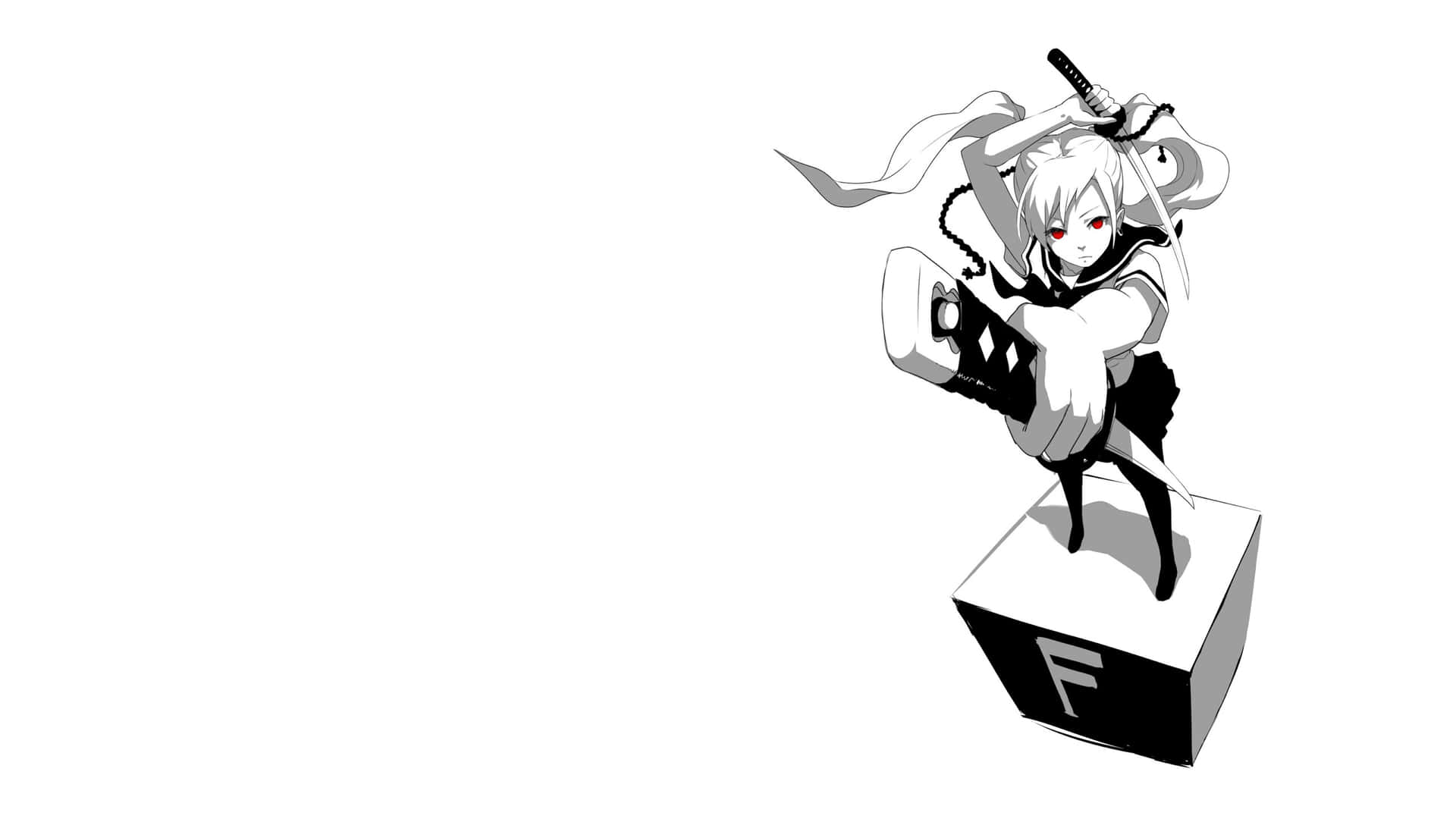 Monochrome Anime Samurai Girl2560x1440 Background
