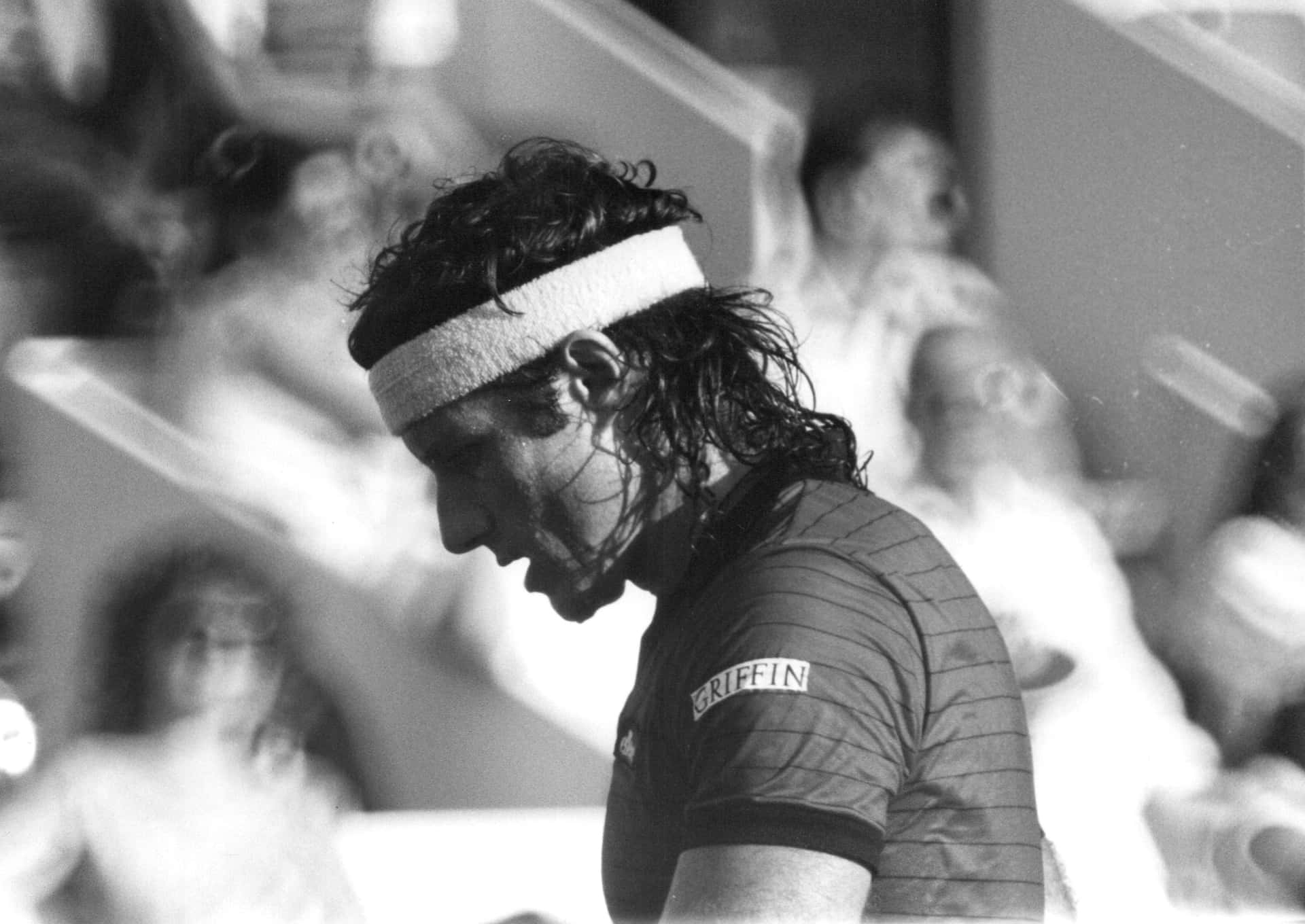 Monochrome Argentina Tennis Player Guillermo Vilas Background