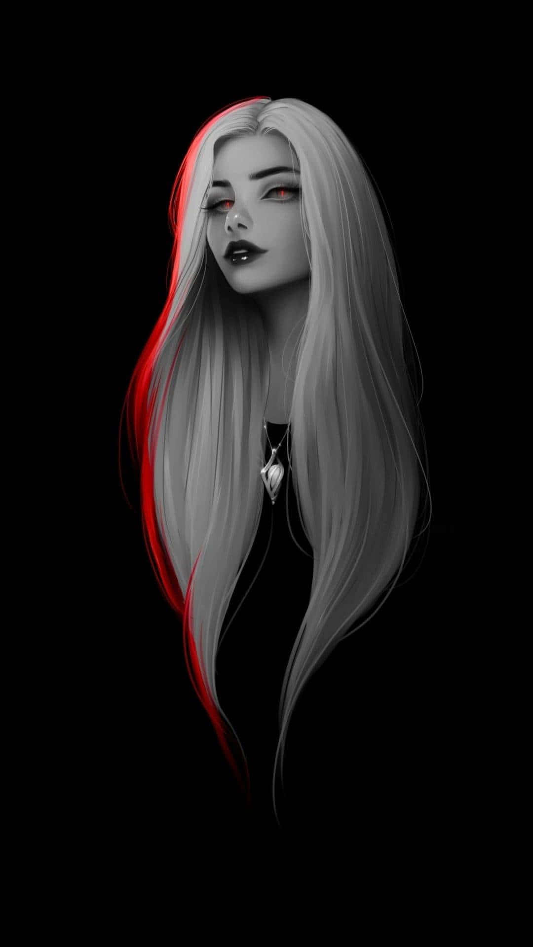 Monochrome Beautywith Red Highlight Background
