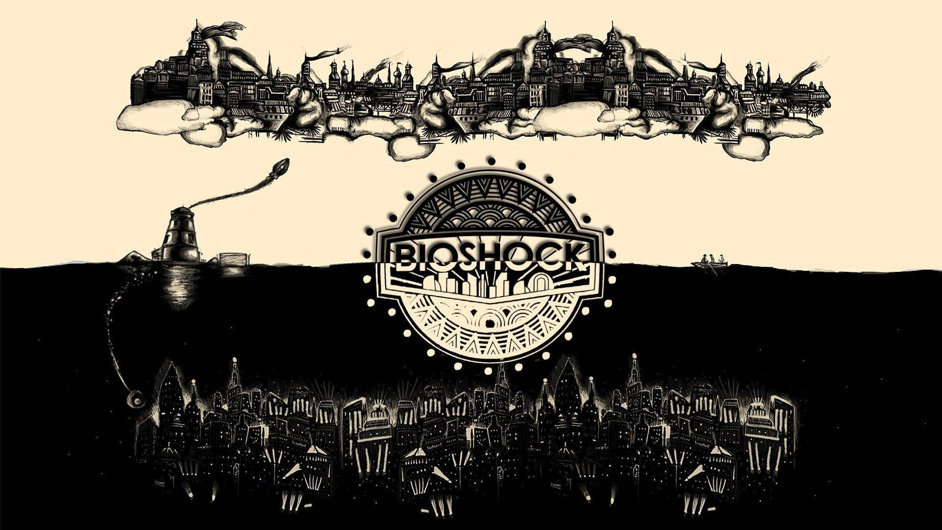 Monochrome Bioshock Cities Art Background