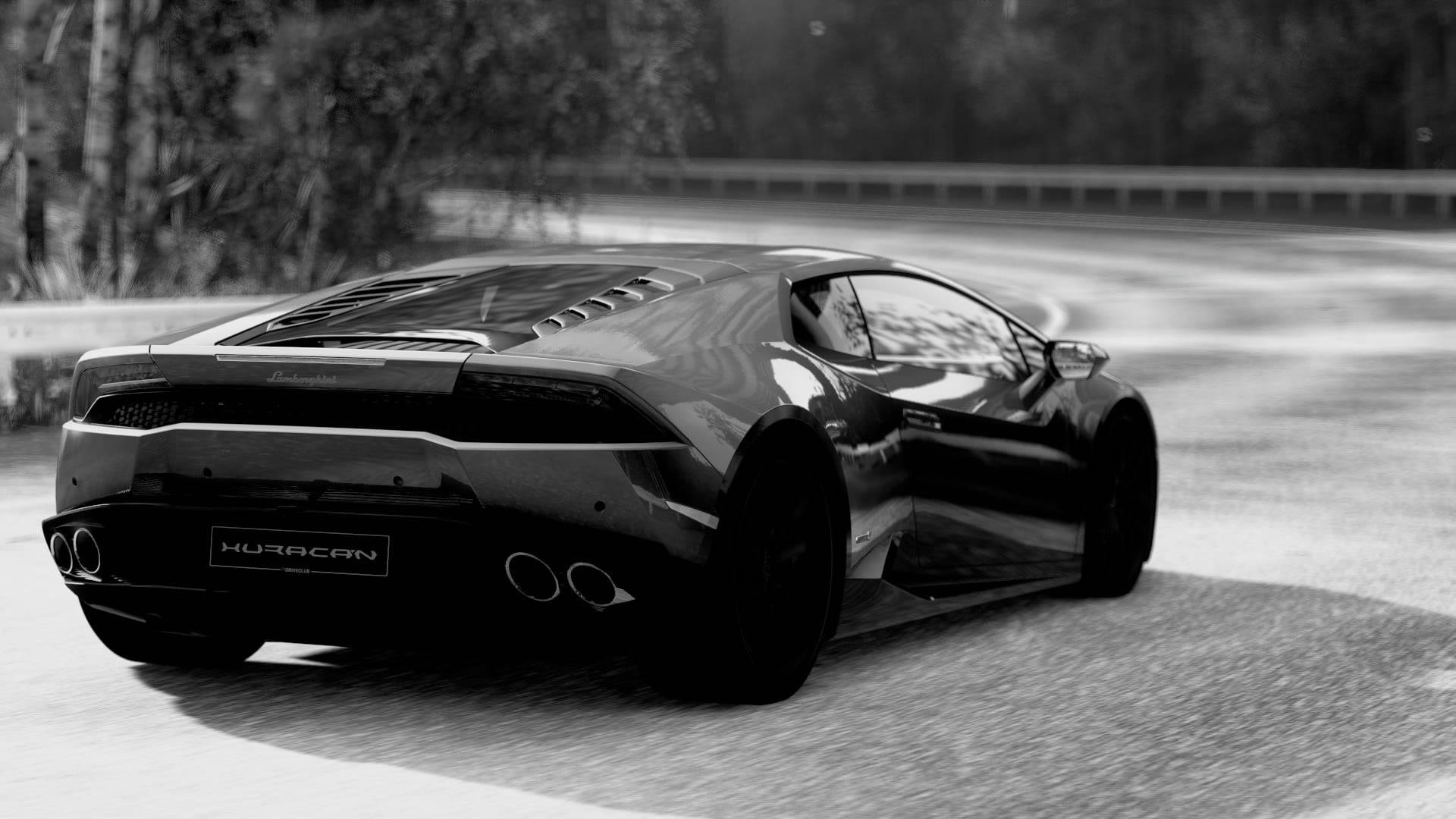 Monochrome Black Lamborghini Background