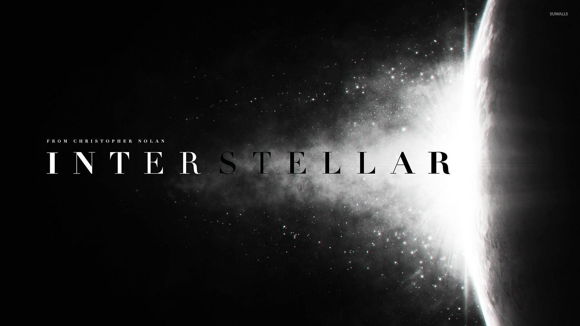 Monochrome Blast Interstellar Poster Background