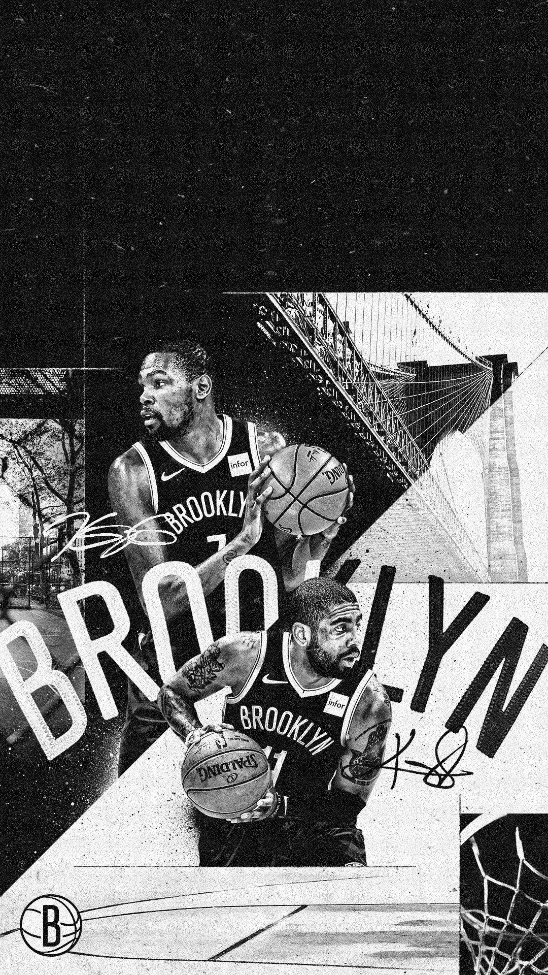 Monochrome Brooklyn Nets Poster Background