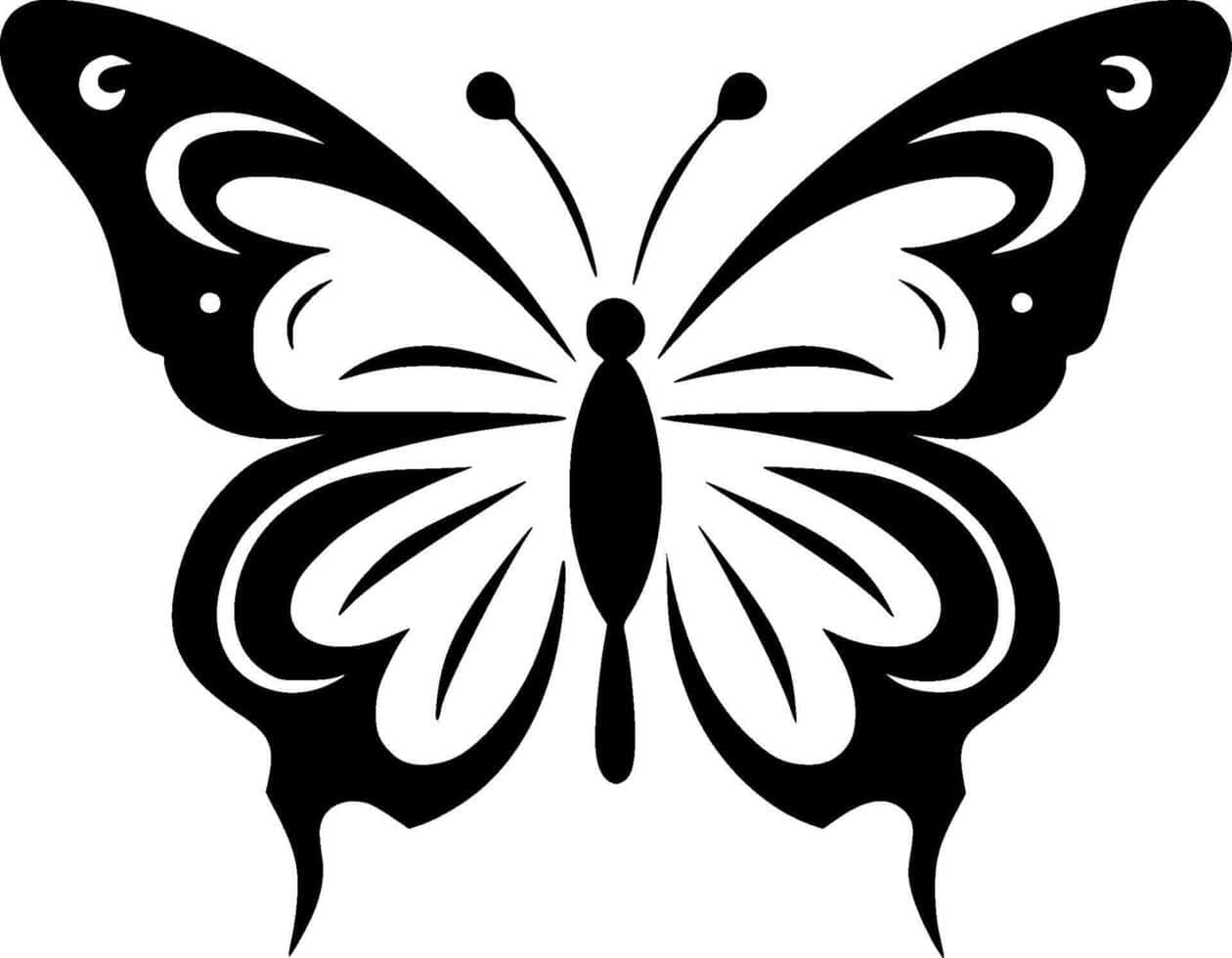 Monochrome_ Butterfly_ Vector_ Art Background