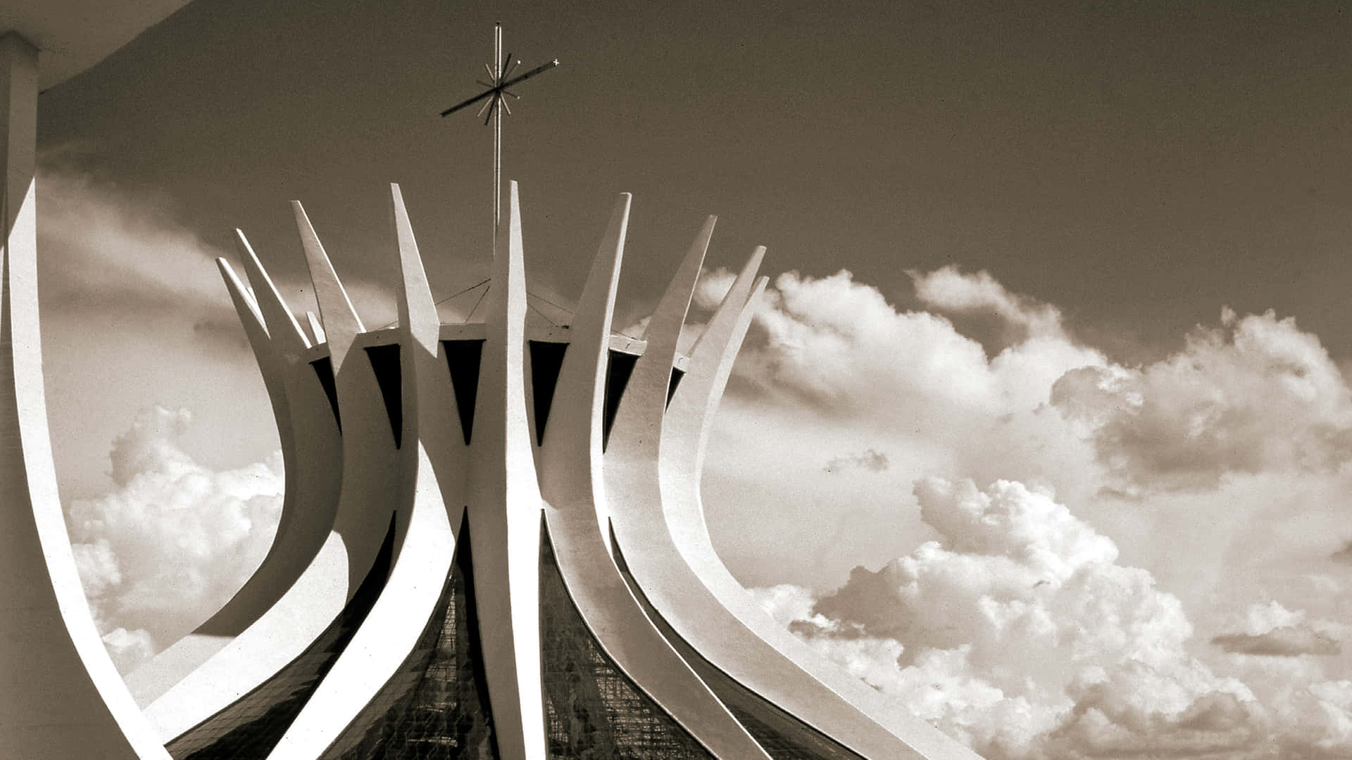 Monochrome Cathedral Of Brasilia Background