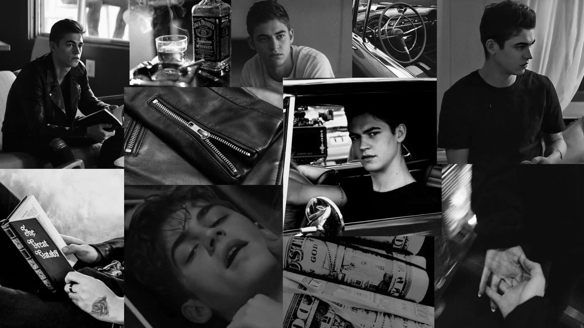 Monochrome Collage Of Hardin Scott Desktop Background