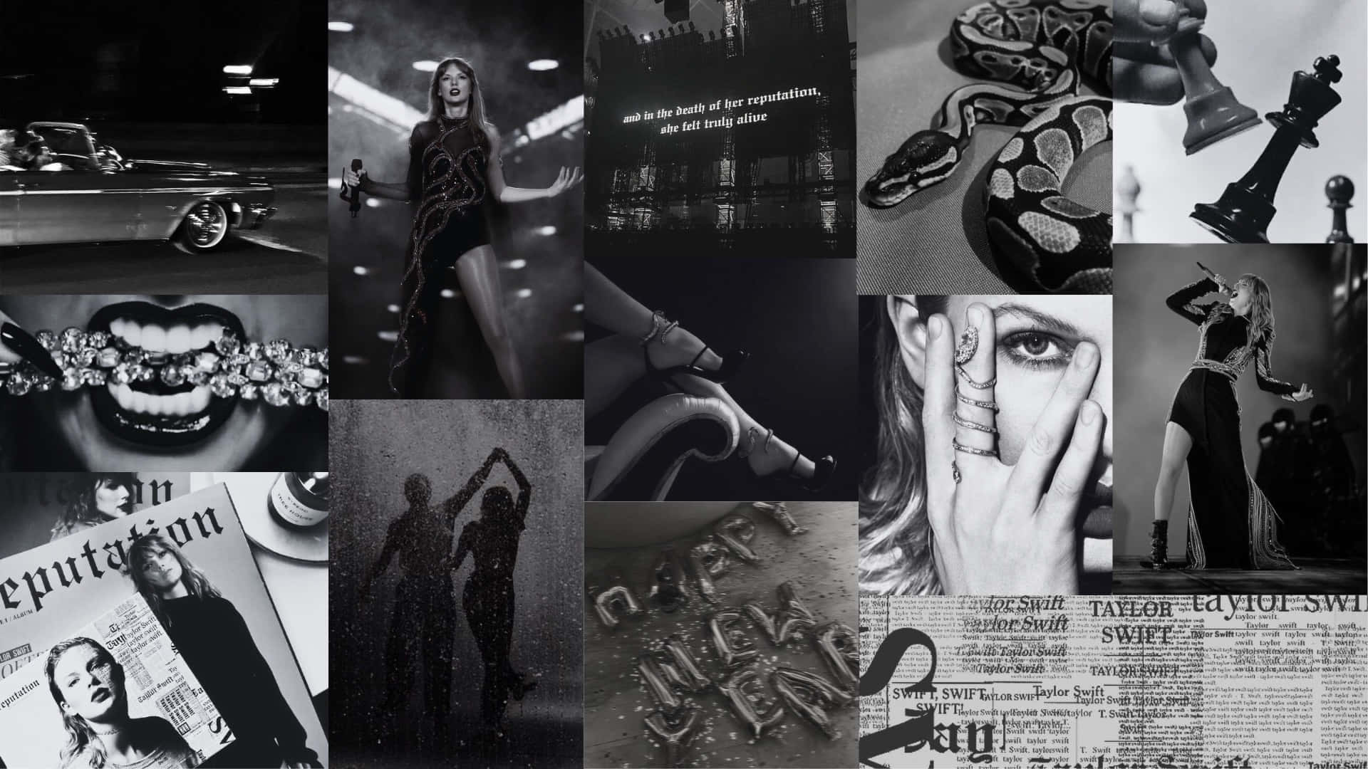 Monochrome Collage Taylor Swift Reputation