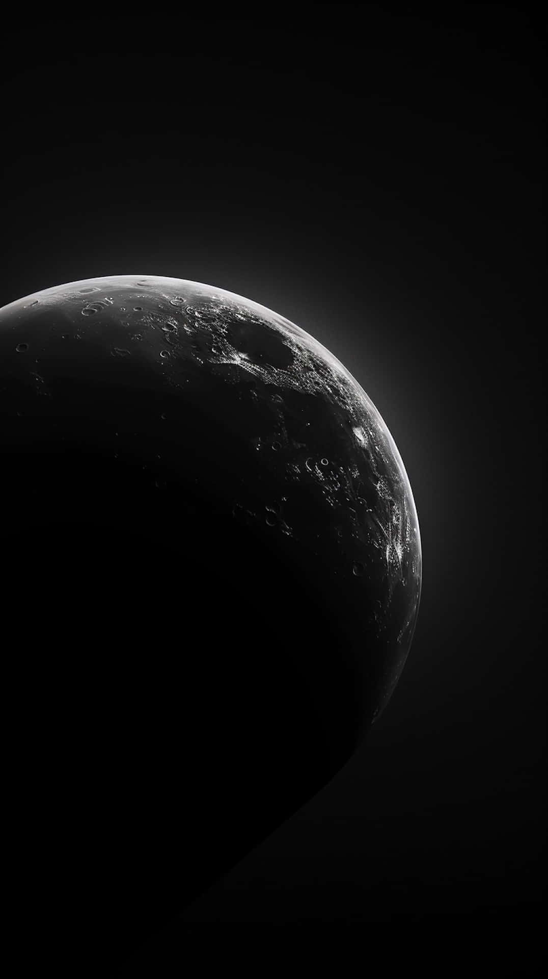 Monochrome Crescent Planet Background