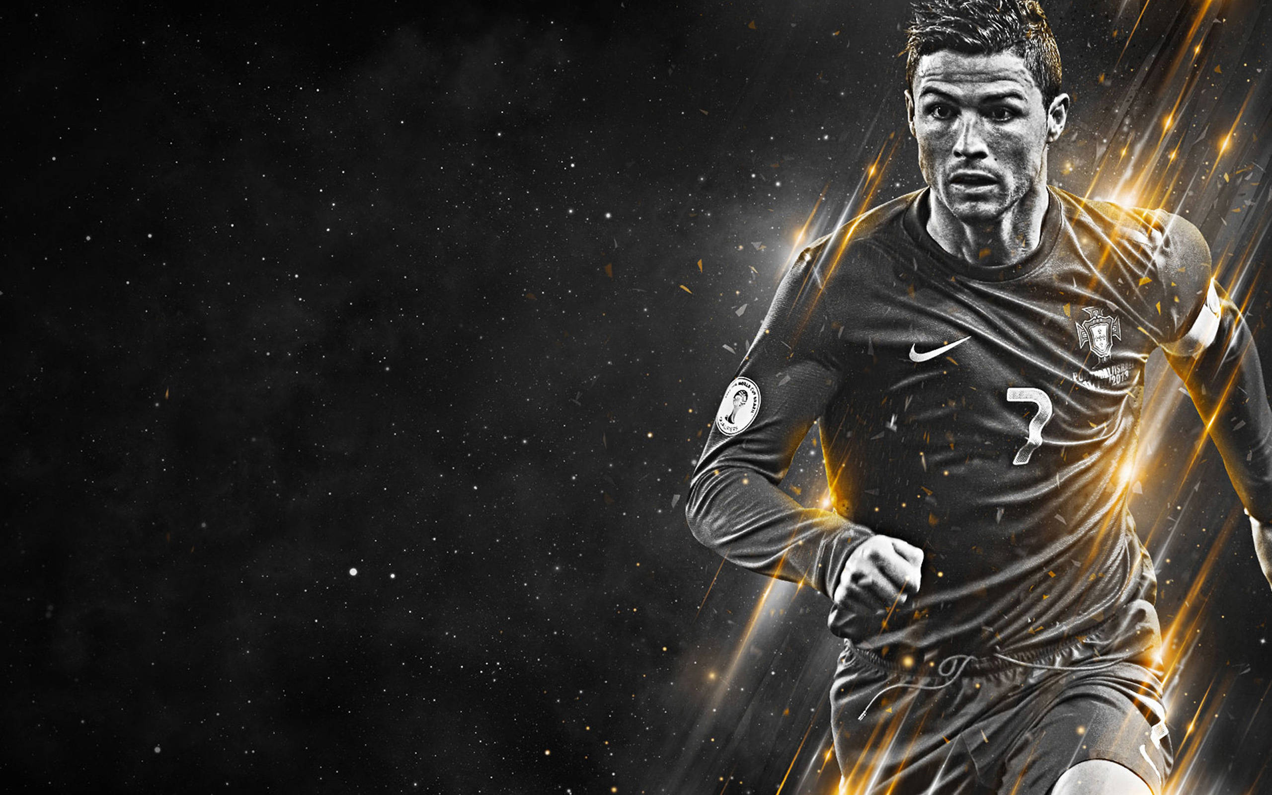 Monochrome Cristiano Ronaldo Cool Digital Artwork Background