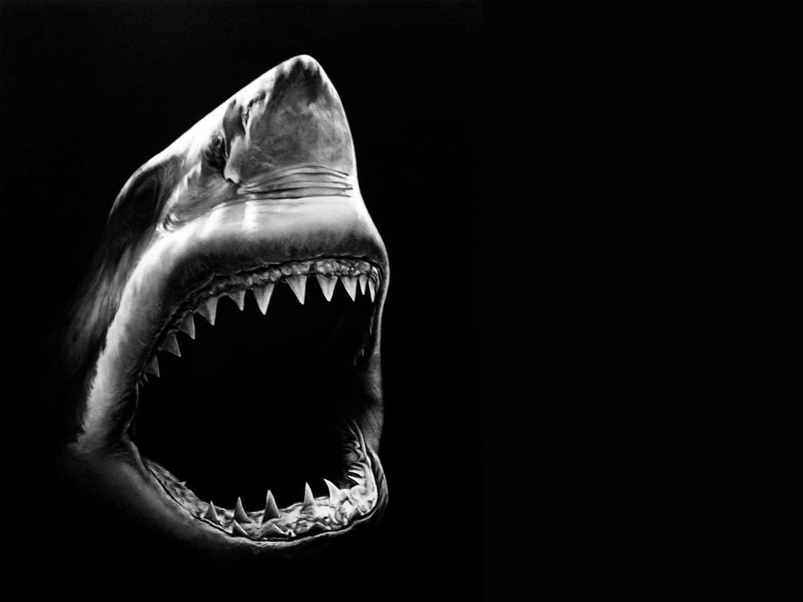 Monochrome Deep Black Shark Background