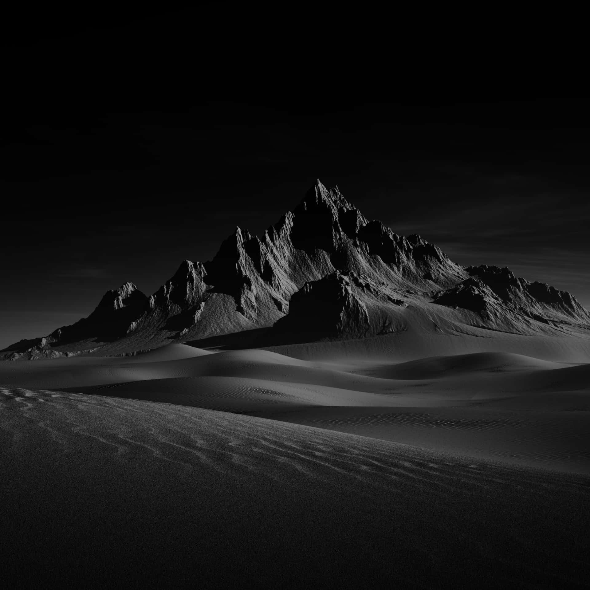 Monochrome Desert Mountain Background