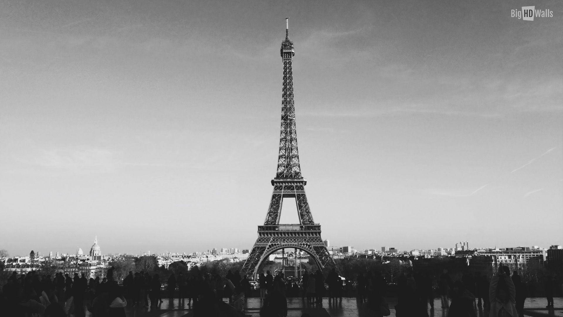 Monochrome Eiffel Tower Background