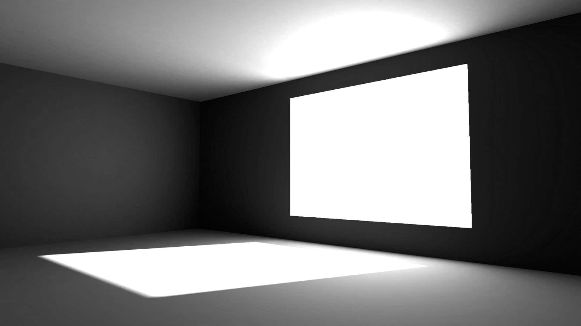 Monochrome Empty Room With Square Window Background