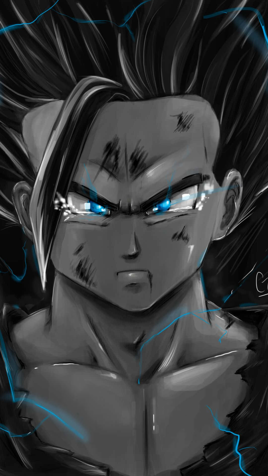 Monochrome Gohan - An Impressive Iphone Wallpaper Background