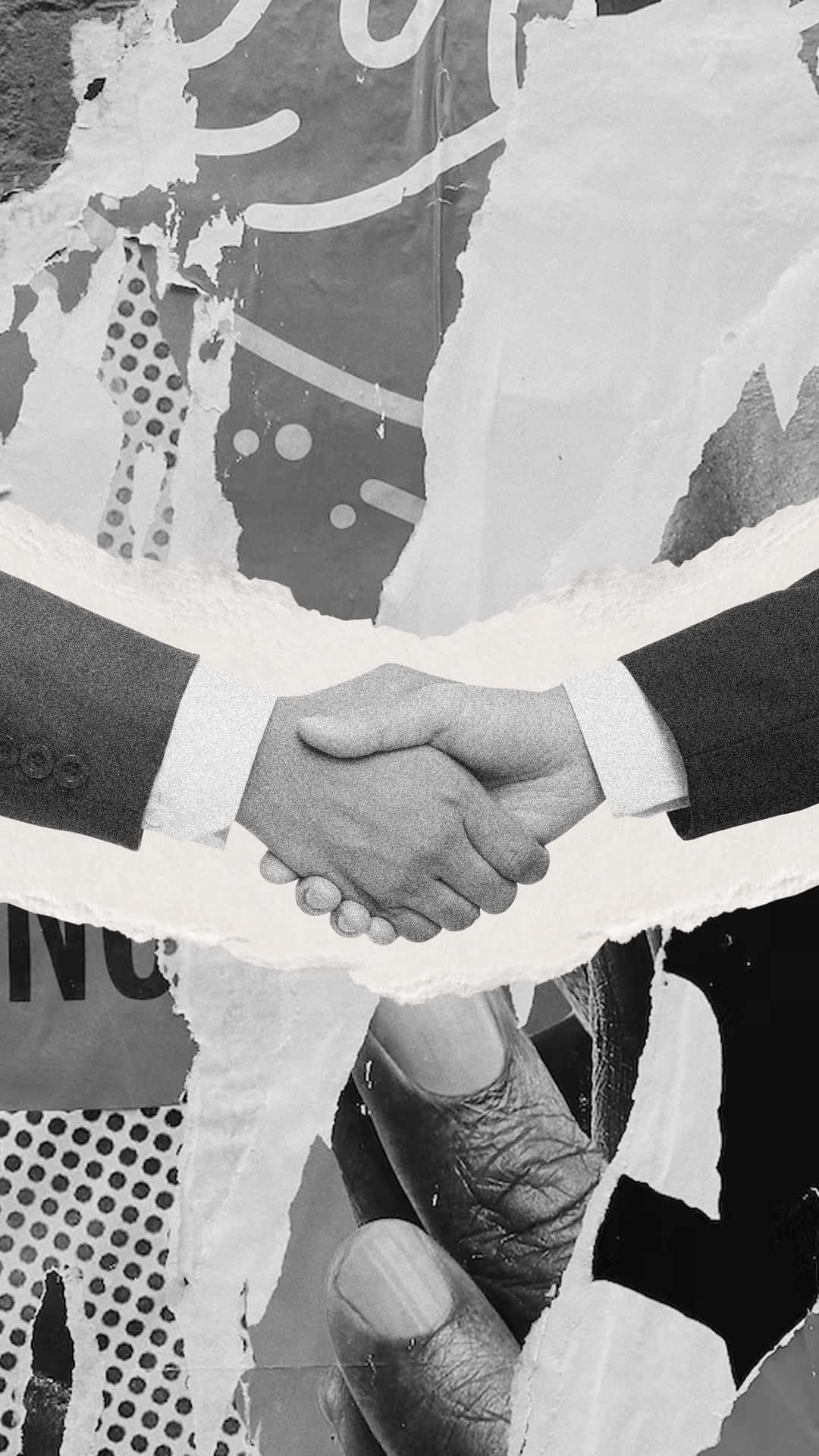 Monochrome Handshake Collage