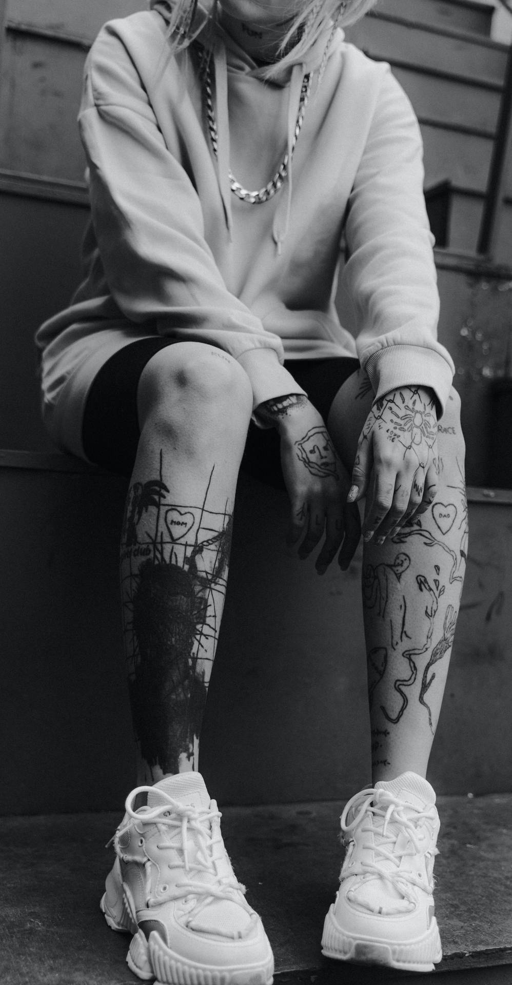Monochrome Hd Tattoo On Legs