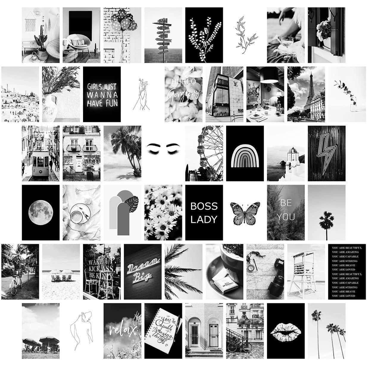 Monochrome Inspiration Collage Background