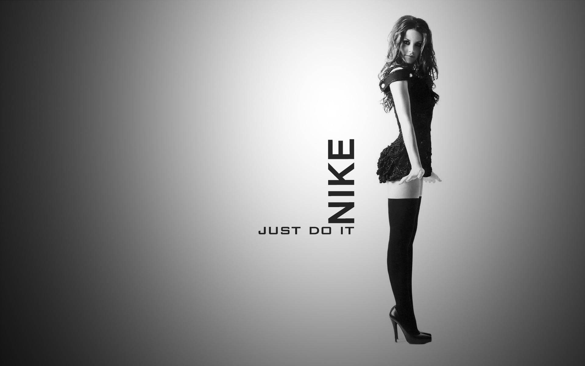 Monochrome Just Do It Girl Background