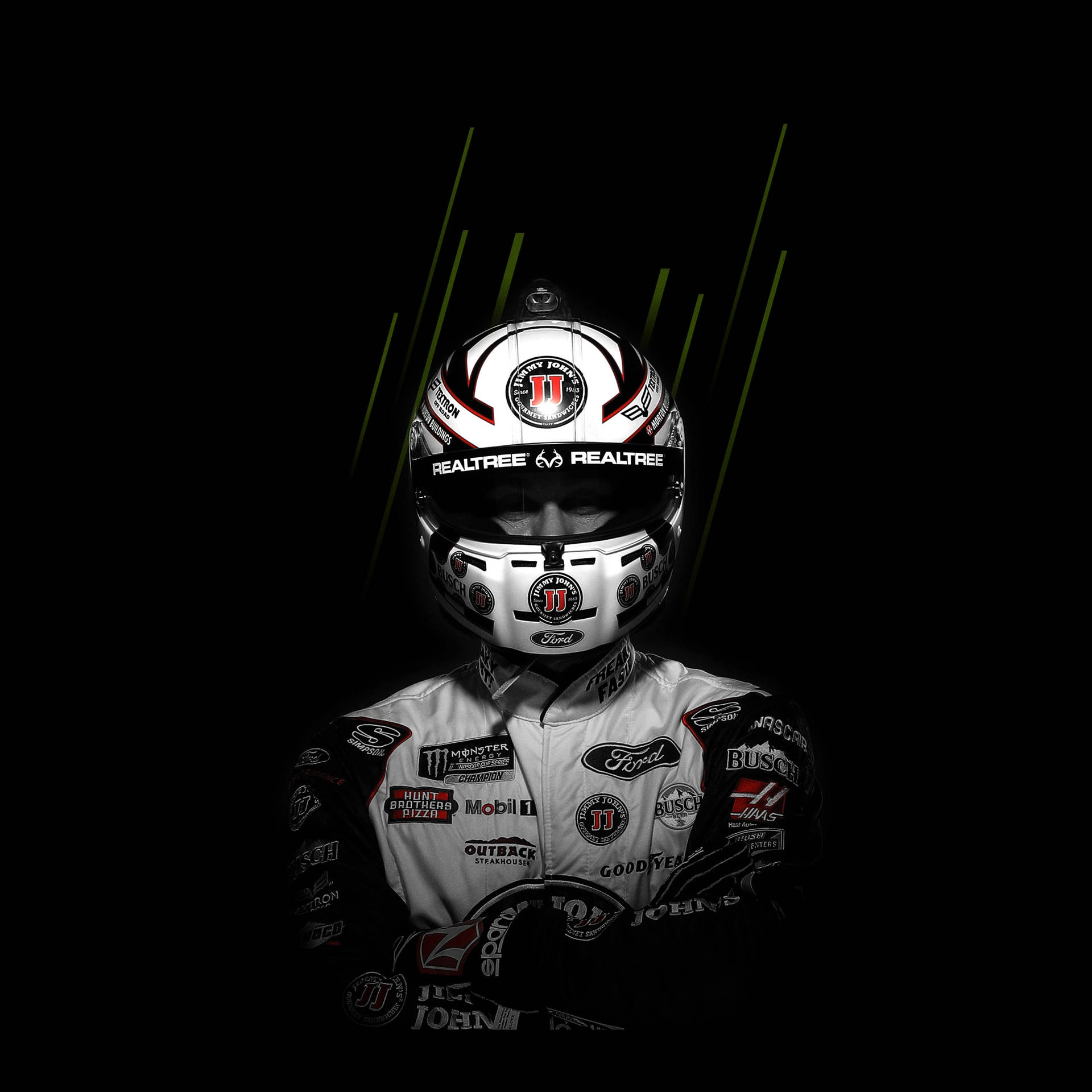 Monochrome Kevin Harvick Background