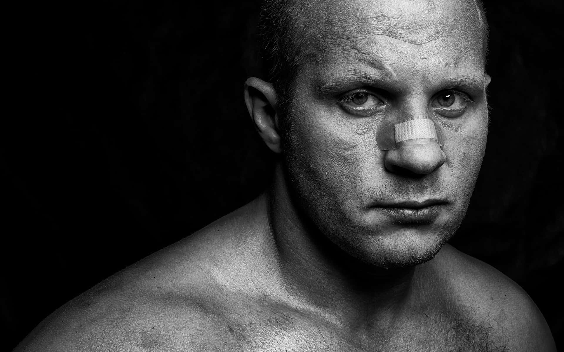 Monochrome Mixed Martial Artist Fedor Emelianenko Background