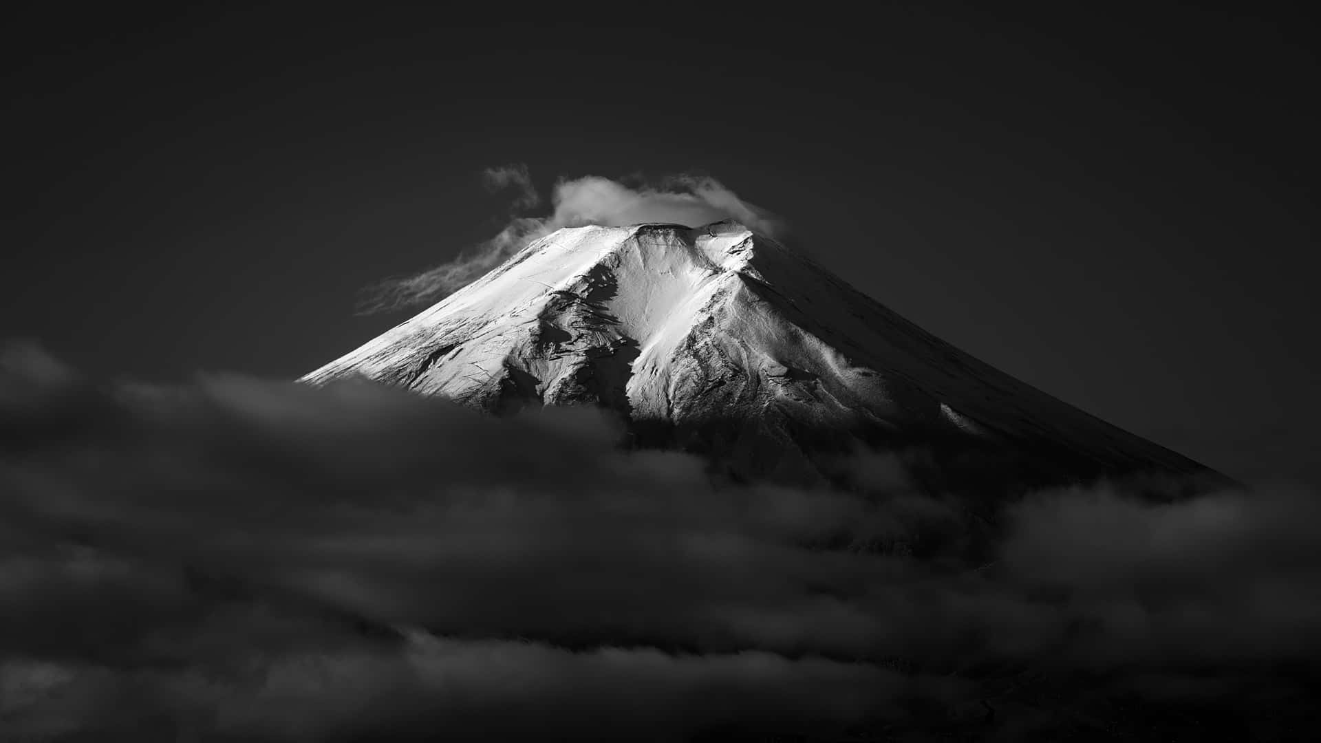 Monochrome Mount Fuji Background