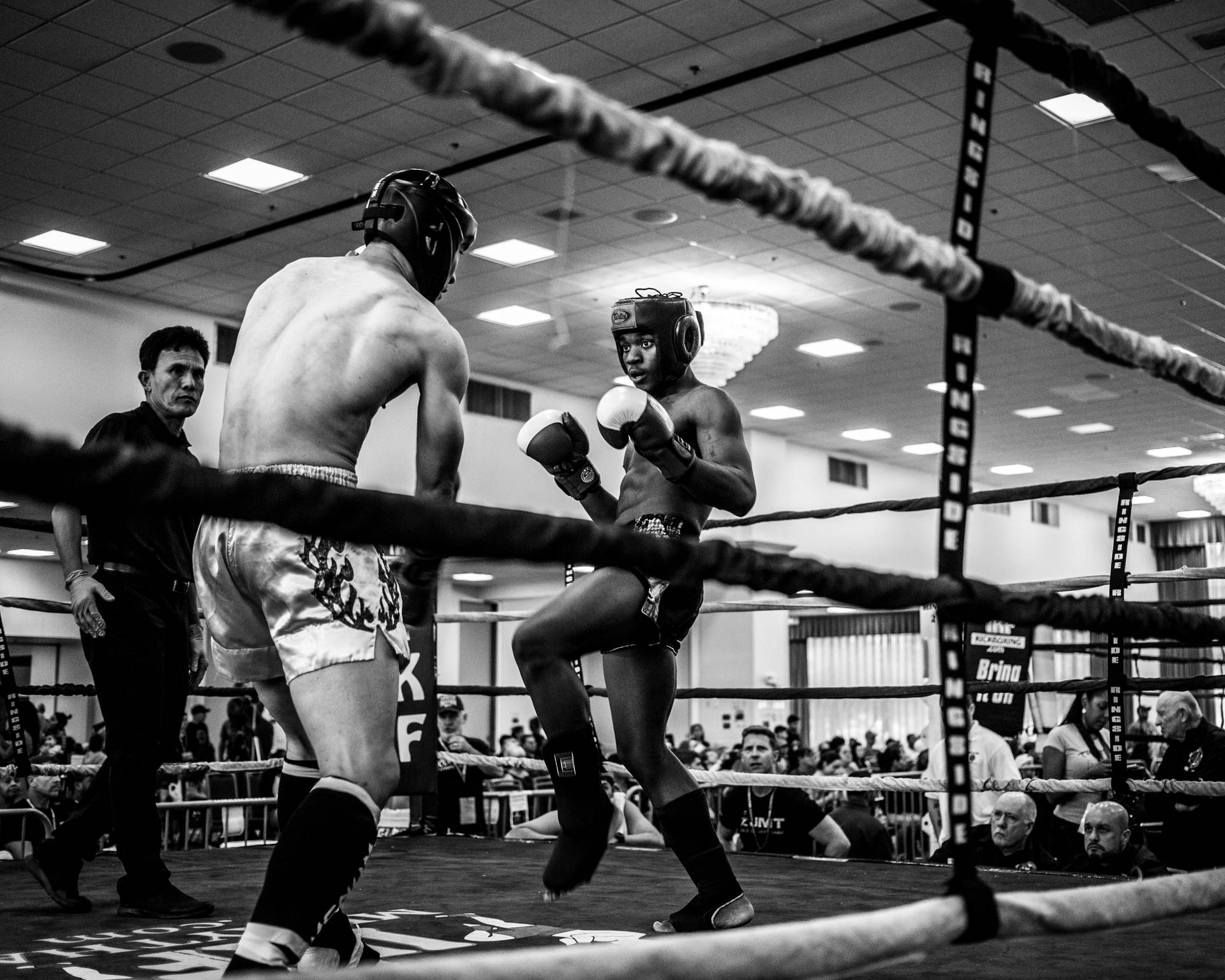 Monochrome Muay Thai Training Background