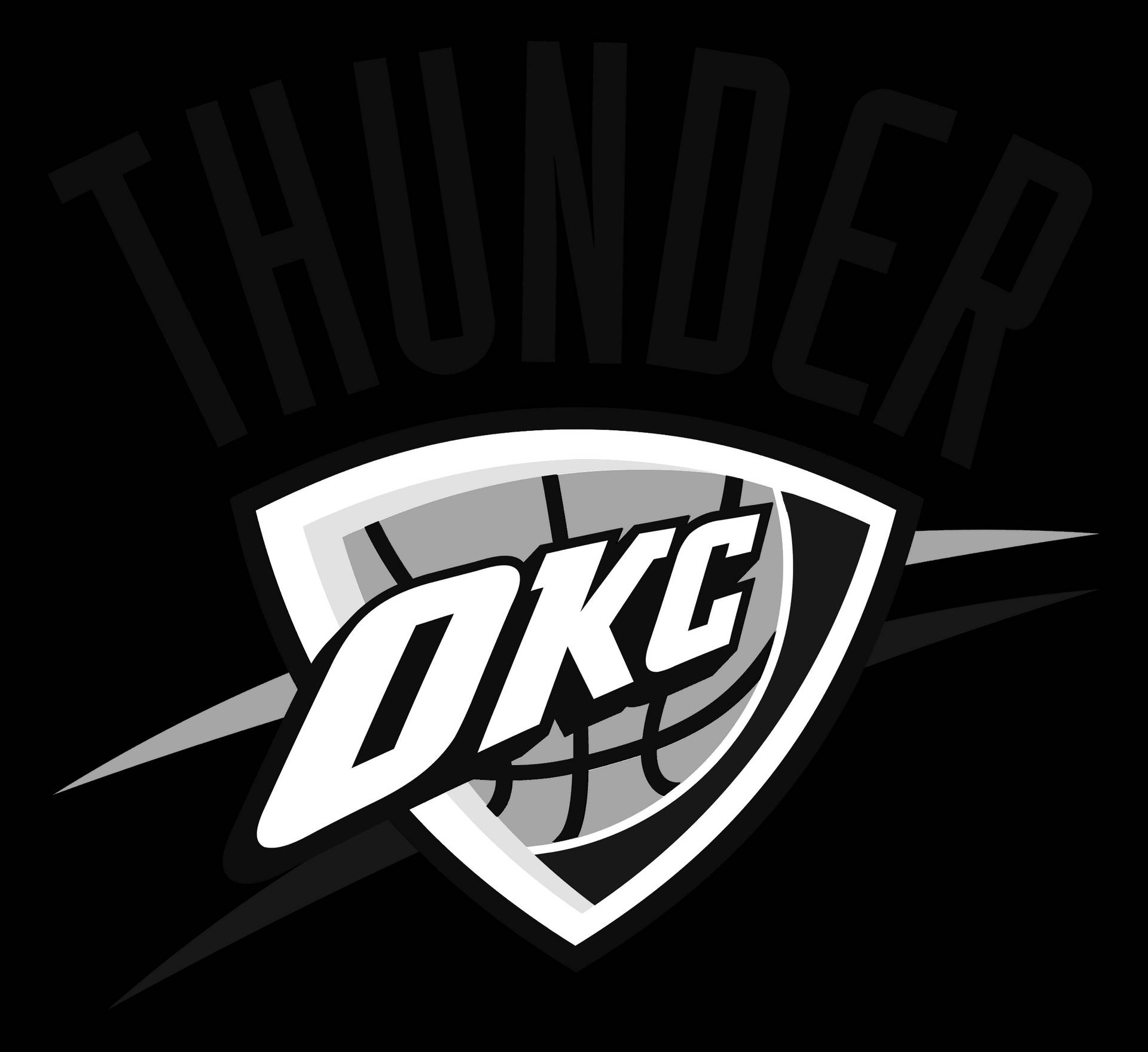 Monochrome Oklahoma City Thunder Background