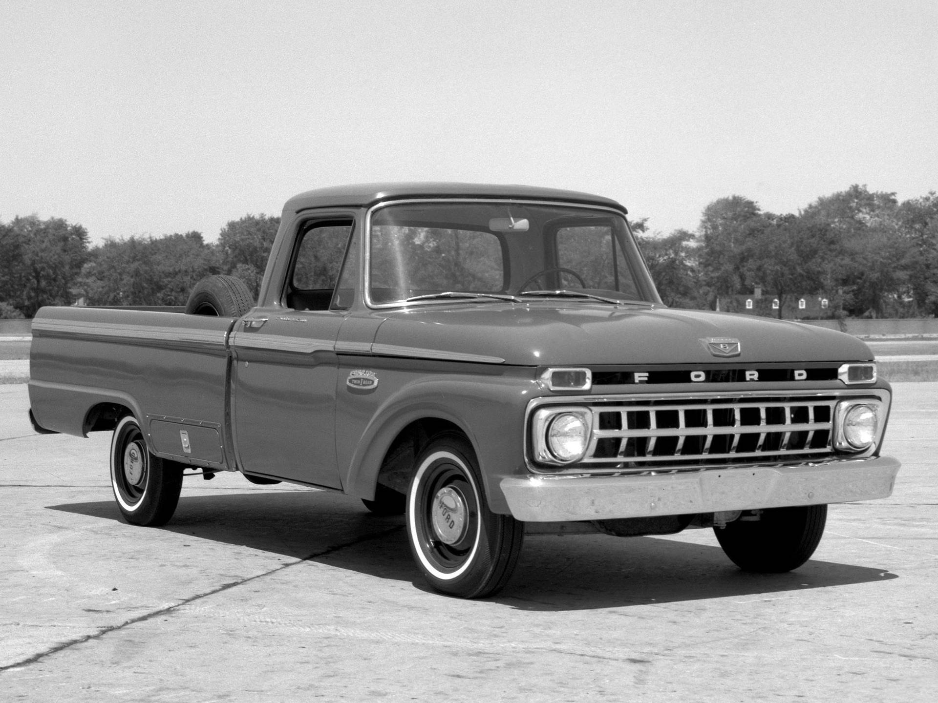 Monochrome Old Ford Truck Background