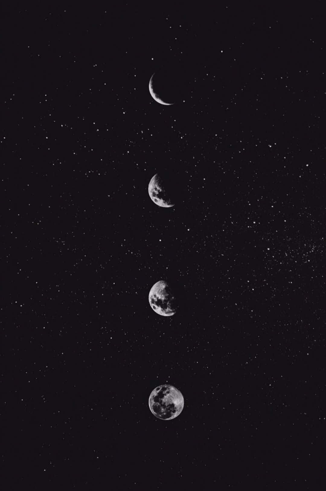 Monochrome Phases Of The Moon Background