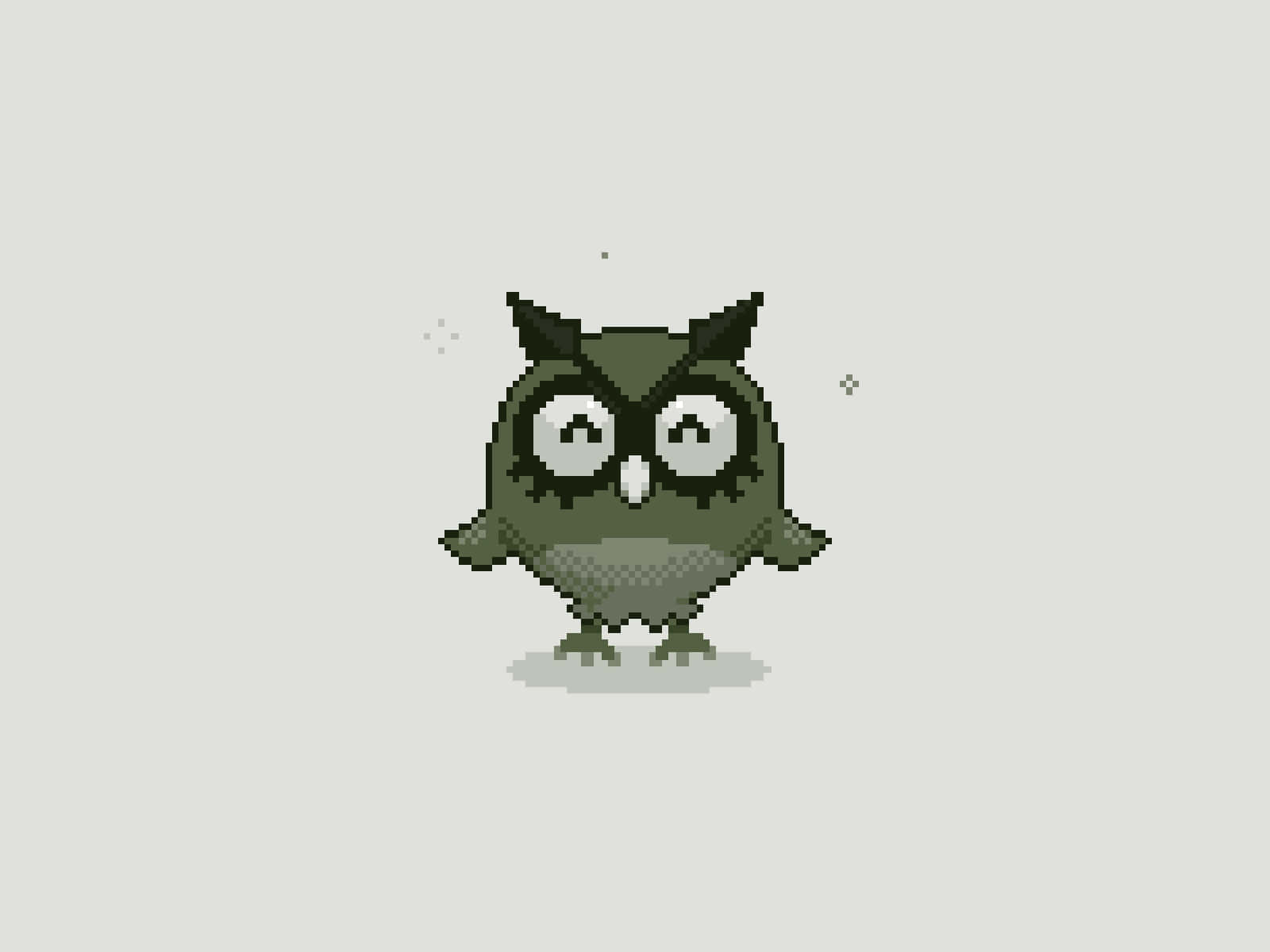 Monochrome Pixel Art Of Hoothoot Pokémon Background