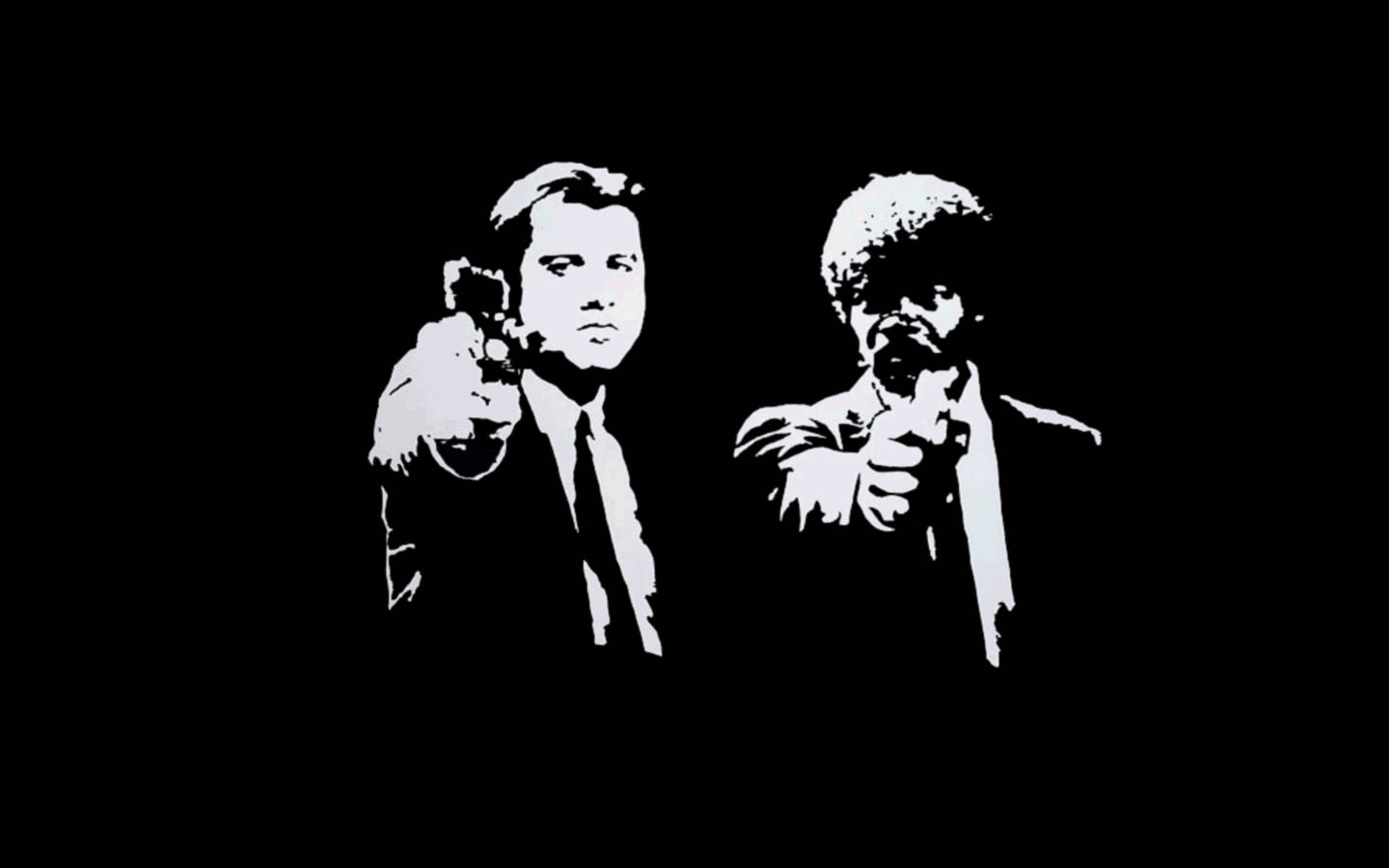 Monochrome Pulp Fiction Vincent Vega Jules Winnfield Background