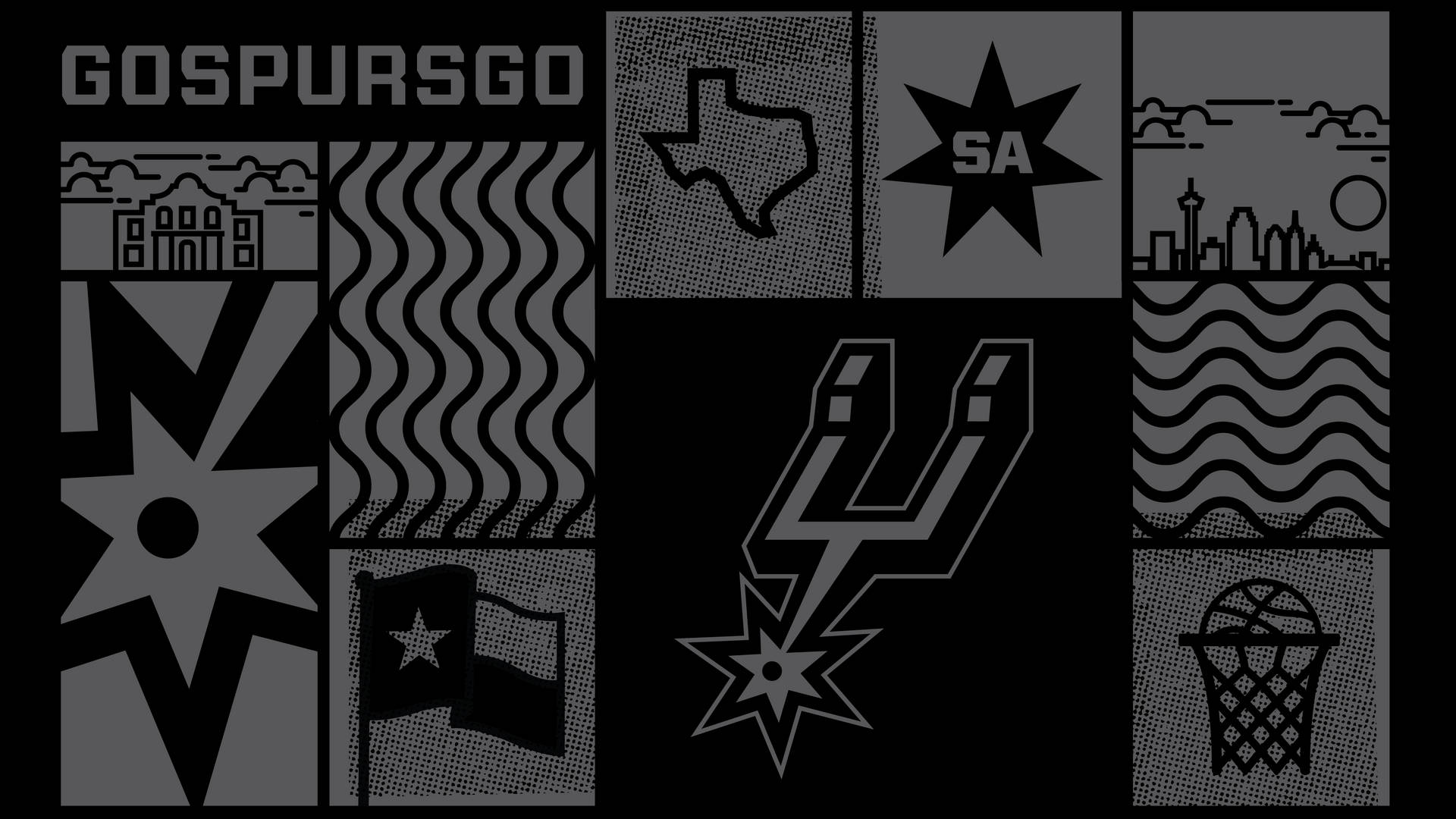 Monochrome San Antonio Spurs Logo Background