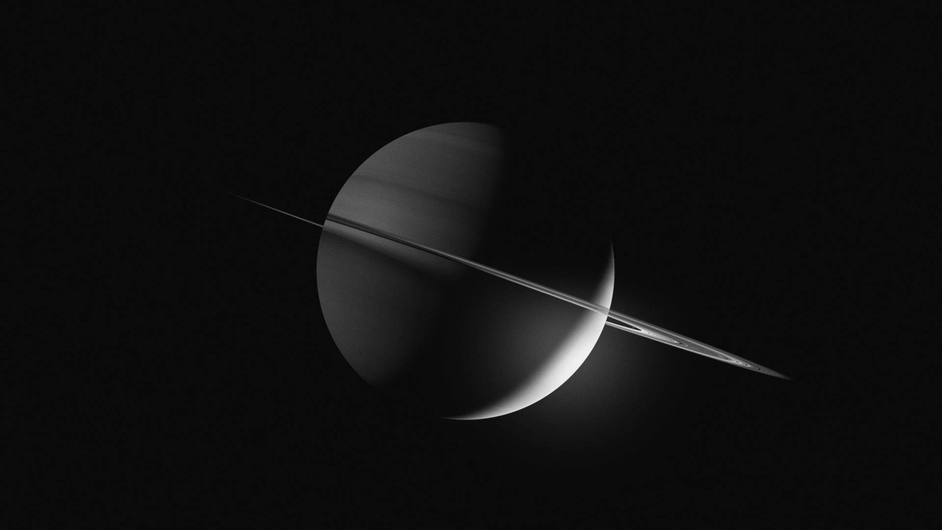 Monochrome Saturn 4k Background