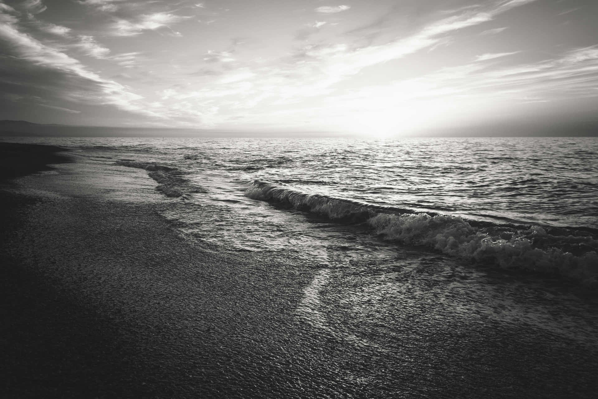 Monochrome Seascape Sunset