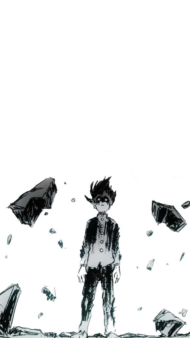 Monochrome Sketch Mob Psycho Iphone Background