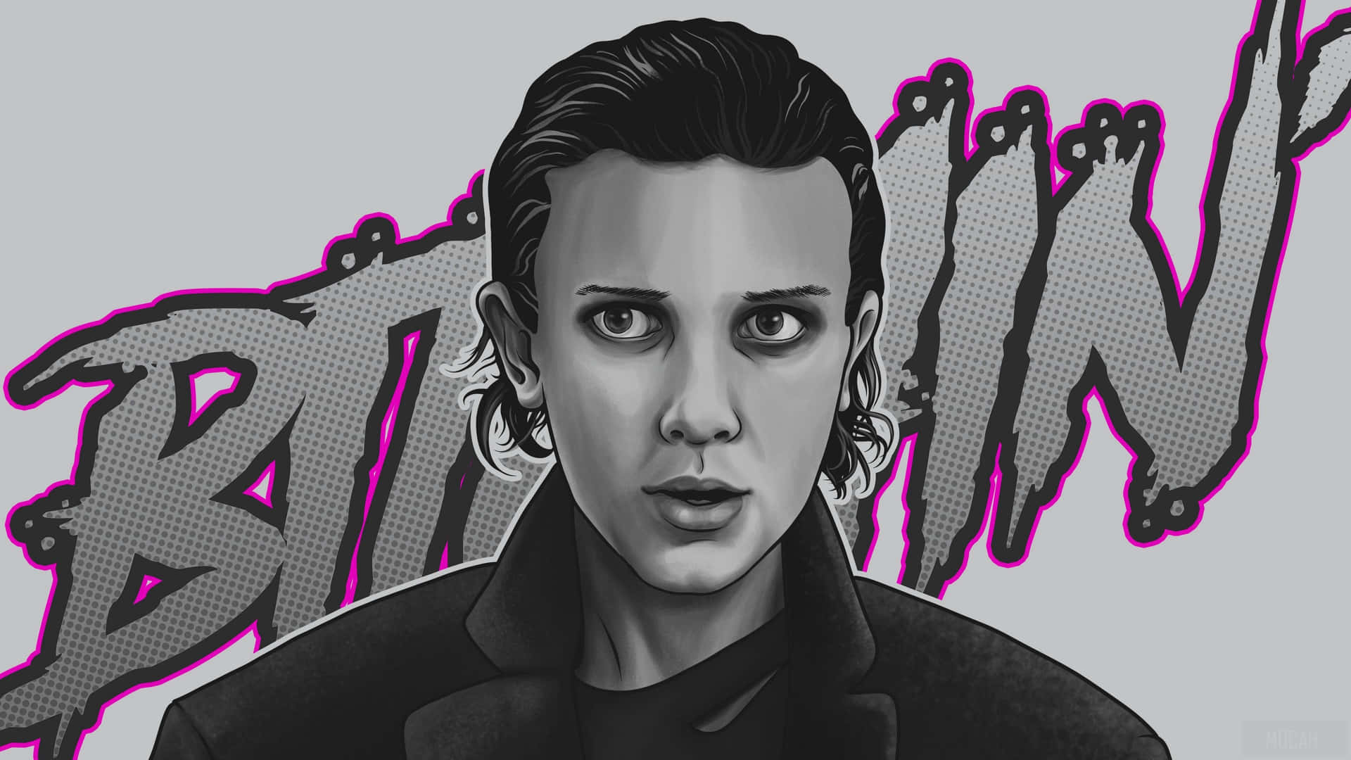 Monochrome Stranger Things Eleven