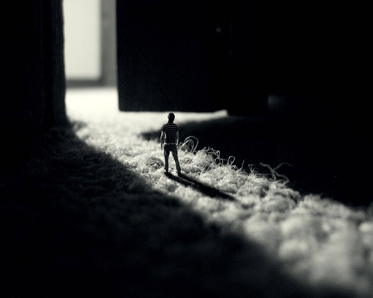 Monochrome Tiny Person Background