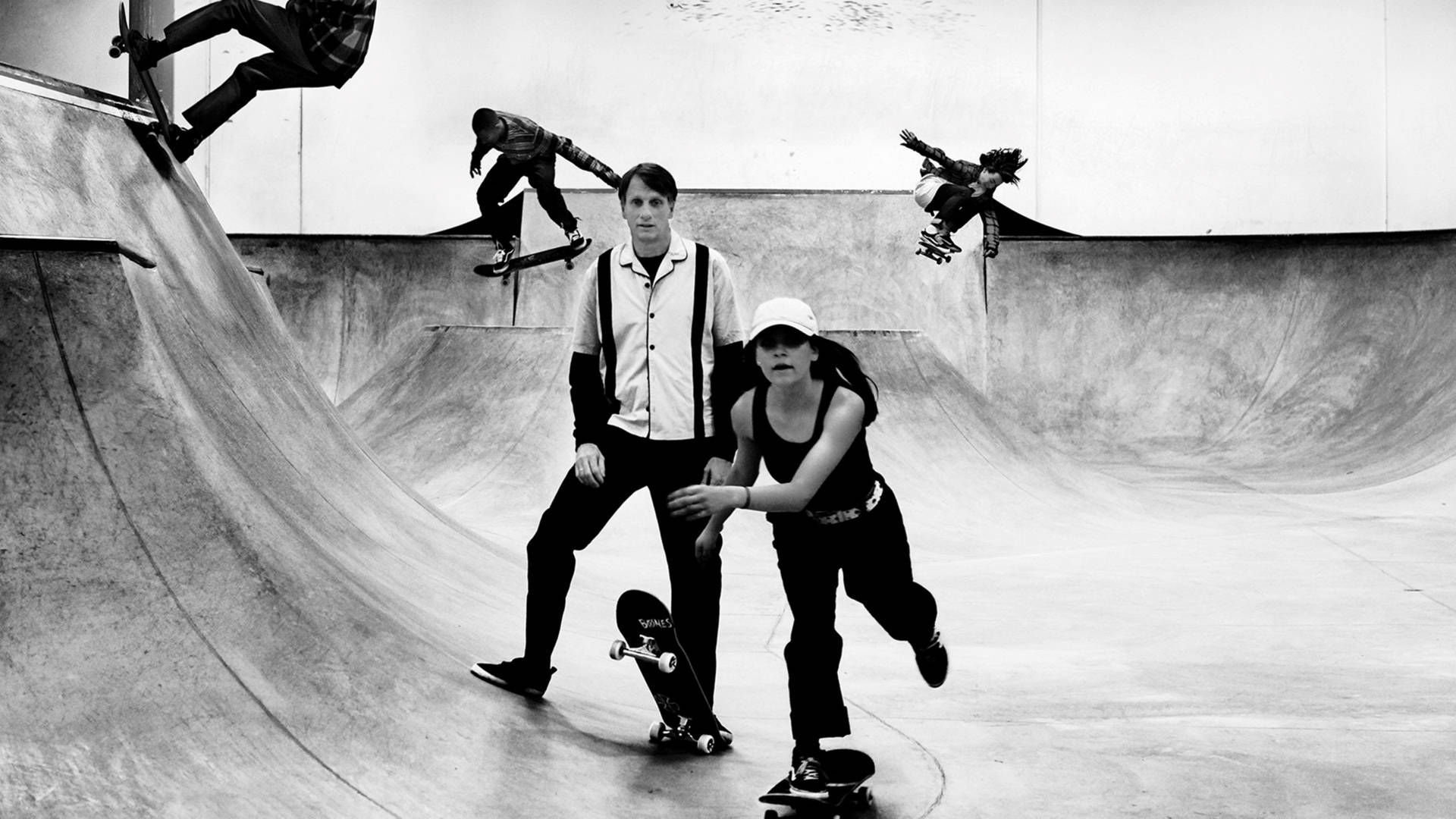 Monochrome Tony Hawk Skate Exhibition Background