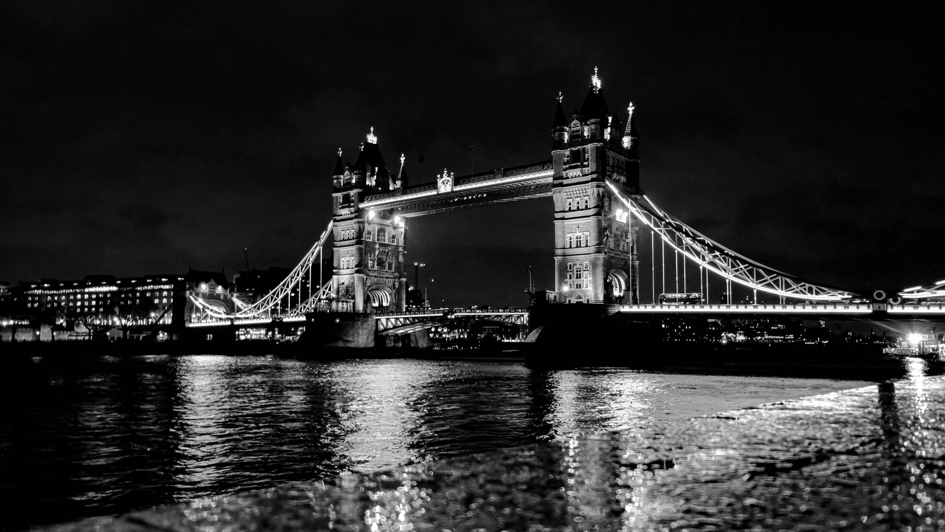 Monochrome Tower Bridge London Background