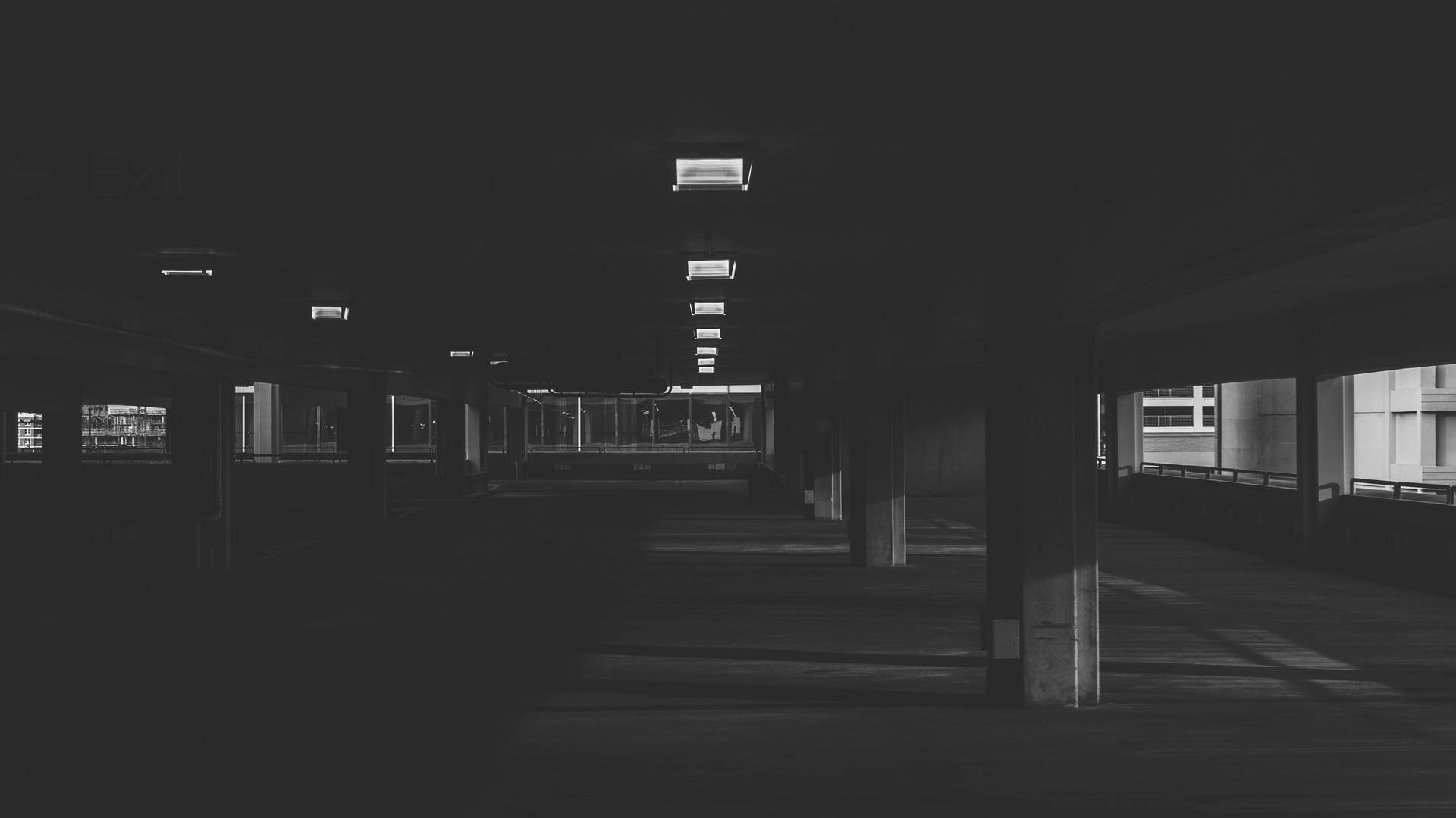 Monochrome Underground Parking Background